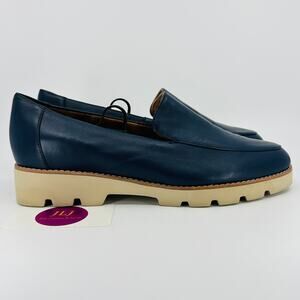 Vionic Women's Kensley Navy Nappa Leather Slip On Comfort Loafers Size 10